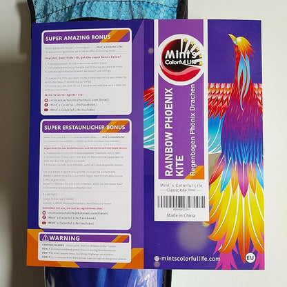 Mint’s Colorful Life Large Kite for Kids and Adults, Easy to Fly Single Line Beach Kites, Comes