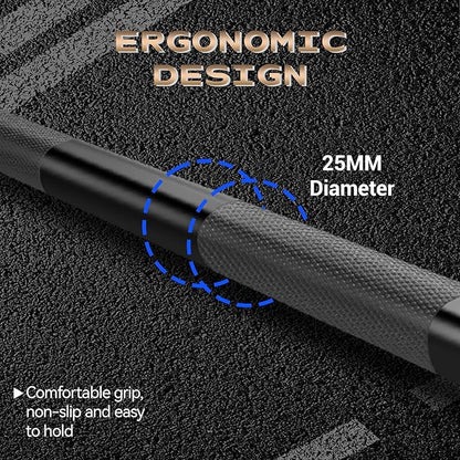 Barbell Bar for Weightlifting - 7FT Heavy Duty (1500LB/700LB), 4FT Short (500LB), 47" EZ Curl Bar