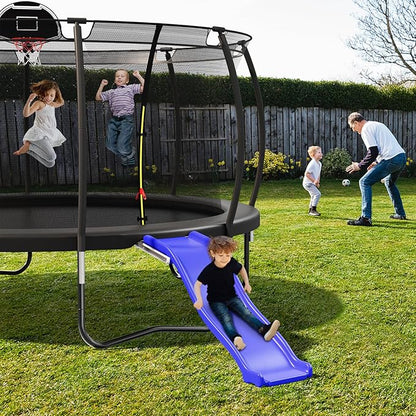 Plastic Trampoline Slide for 8-16FT, Heavy Duty Outdoor Slide for Trampoline, Safe Trampoline