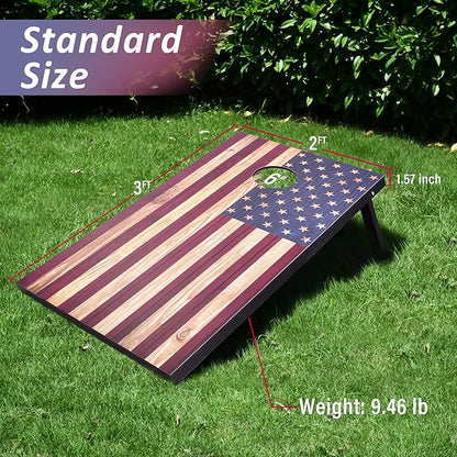 Cornhole Set, Regulation/Tailgate Size Cornhole Boards with 8 Bean Bags and Carrying Case, 4x2/3x2