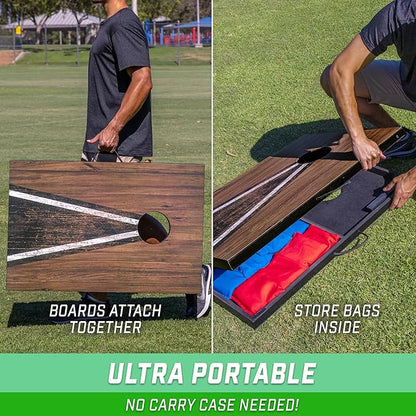 GoSports 3 x 2 ft Cornhole Board Set - Portable Outdoor Toss Game for Adults & Family - Includes