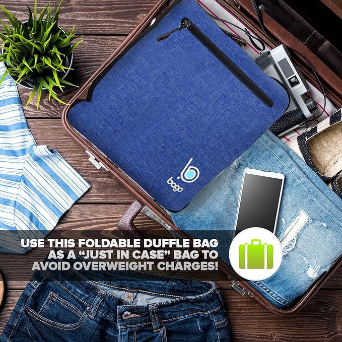 Bago Large Foldable Duffel Bags for Traveling Women & Men - 100L Packable Duffle Bag for Travel