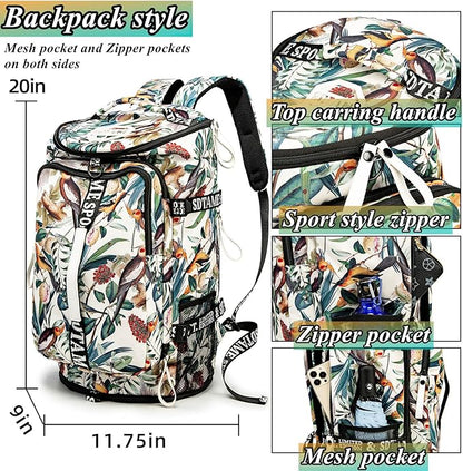 Gym Duffle Bag Backpack with Shoe Compartment,4 ways Travel Backpack for Women and
