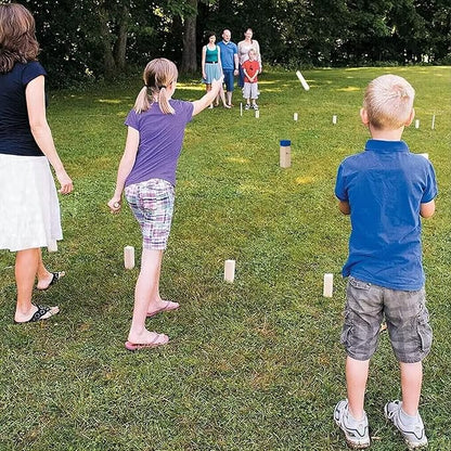 Pointyard Kubb Yard Game Set, Kubb Game Set with Carrying Bag - Wooden Toss Game Set for Outdoor