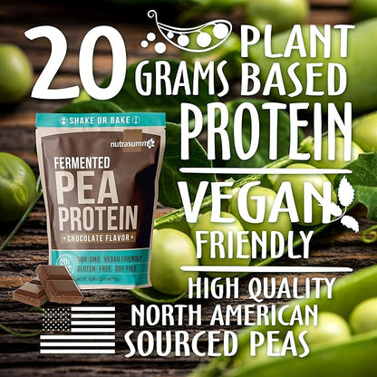 Pea Protein Powder, Vegan Chocolate Flavor, 100% Plant Based, No Artificial Sweeteners, Non GMO