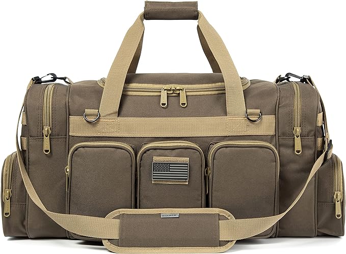 Tactical Range Duffel Heavy Duty Military Molle Gear Travel Sports Gym Bag Lockable Zippers with US