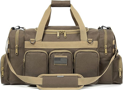 Tactical Range Duffel Heavy Duty Military Molle Gear Travel Sports Gym Bag Lockable Zippers with US