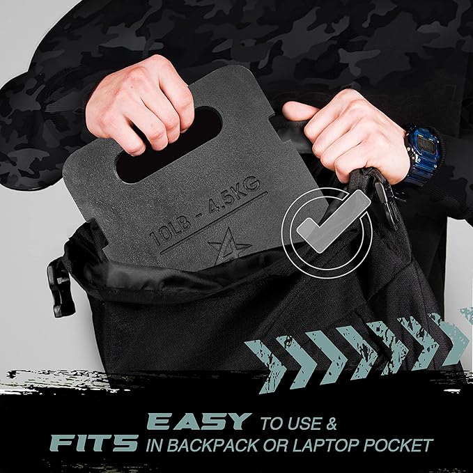 Yes4All Adjustable Ruck Weight with Straps for Rucking, Swings, Squat & Strength Training