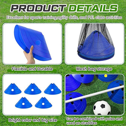 ShinyRelief Jumbo Disc Cones Jumbo Soccer Cones with Mesh Bag Giant Large Agility for Soccer