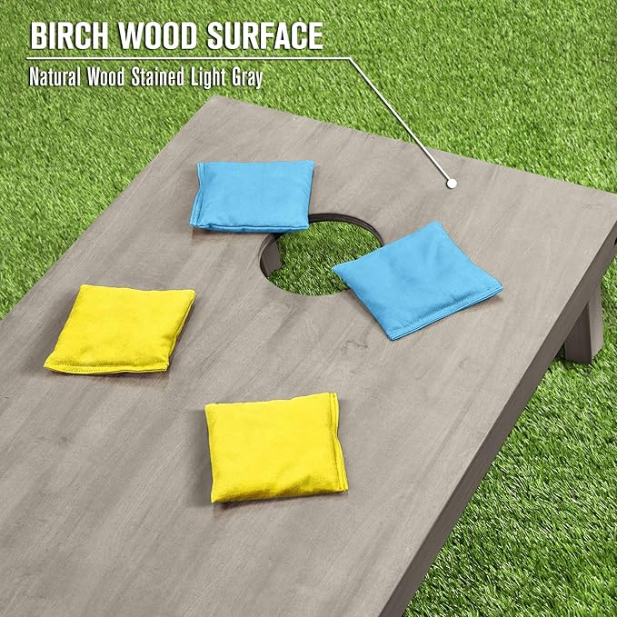 GoSports 4 ft x 2 ft Regulation Size Wooden Cornhole Boards Set - Includes Carrying Case and Bean