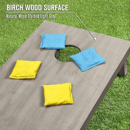 GoSports 4 ft x 2 ft Regulation Size Wooden Cornhole Boards Set - Includes Carrying Case and Bean