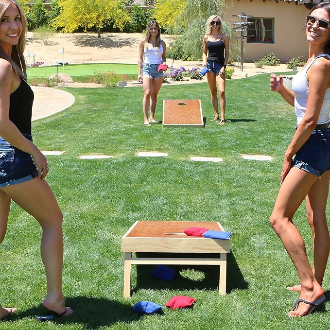 GoSports 4 ft x 2 ft Commercial Grade Cornhole Boards Set - Natural Wood Cornhole Boards, Choose