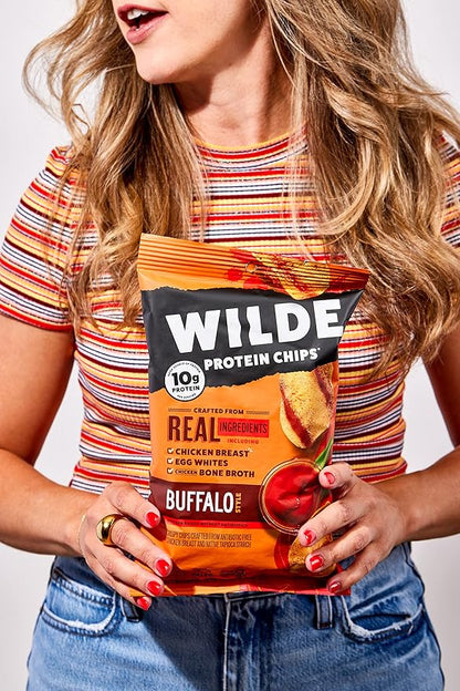 WILDE Buffalo Protein Chips, Thin and Crispy, High Protein, Keto Friendly, Made with Real