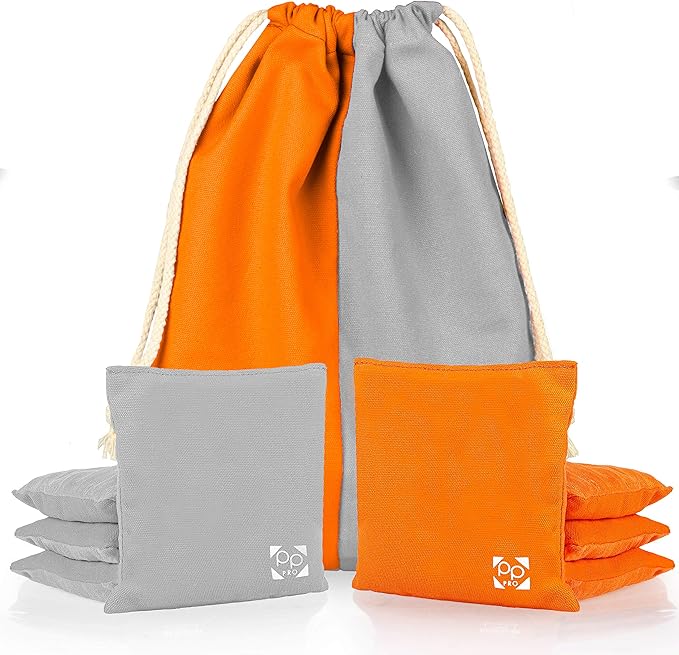 Professional Cornhole Bags - Set of 8 Regulation All Weather Double Sided - Sticky Side/Slick Side