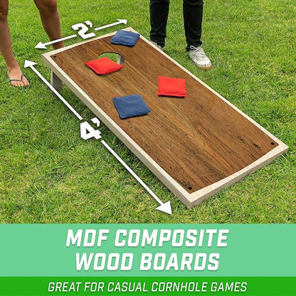 GoSports Portable Cornhole Sets, 8 Styles – Choose 4 x 2 ft or 3 x 2 ft - Boards Include 8 Bean