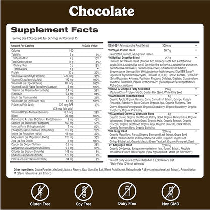 VitaHustle ONE Meal Replacement Shake - Plant Based Protein Powder by Kevin Hart - Vegan, Meal