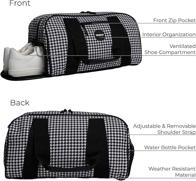 Vooray Burner Gym Duffel Bag, Gym Bag for Women and Men with Shoe Compartment, Weekender, Overnight