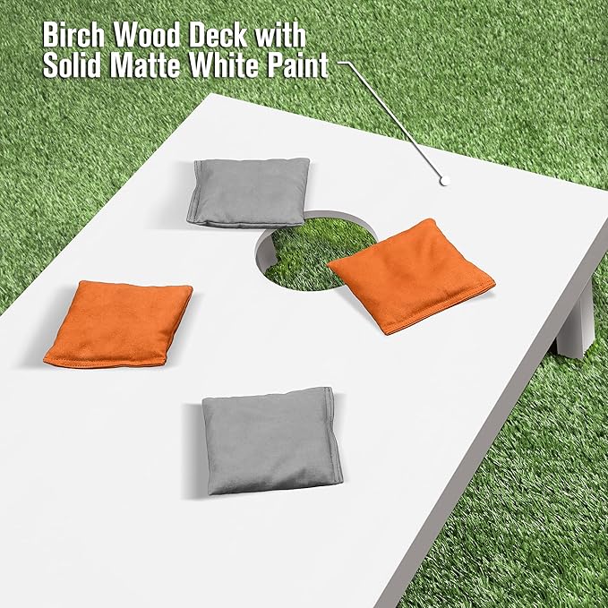 GoSports 4 ft x 2 ft Regulation Size Wooden Cornhole Boards Set - Includes Carrying Case and Over