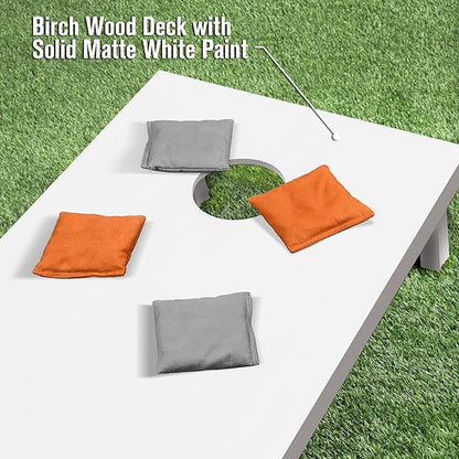 GoSports 4 ft x 2 ft Regulation Size Wooden Cornhole Boards Set - Includes Carrying Case and Over