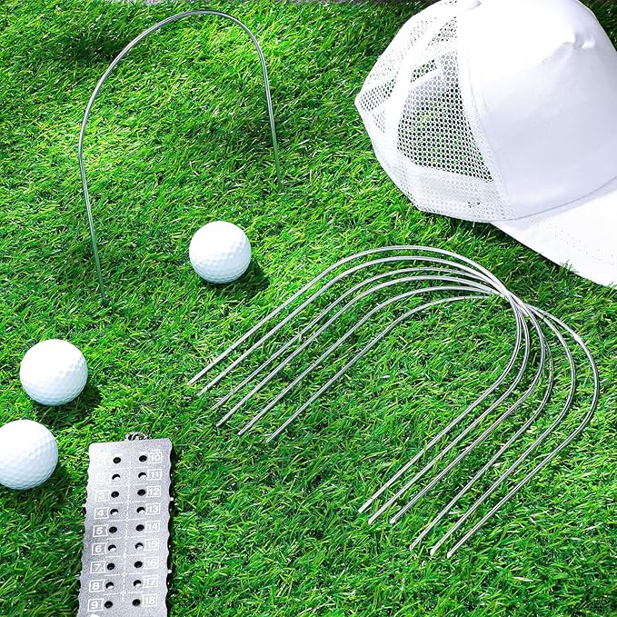 Deekin Set of 9 Croquet Wickets Replacement for Croquet Metal Hoops with Galvanized and Plastic