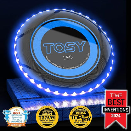 TOSY Flying Disc - 36 Mono-Color LEDs, Extremely Bright, Smart Modes, Camping Essentials for