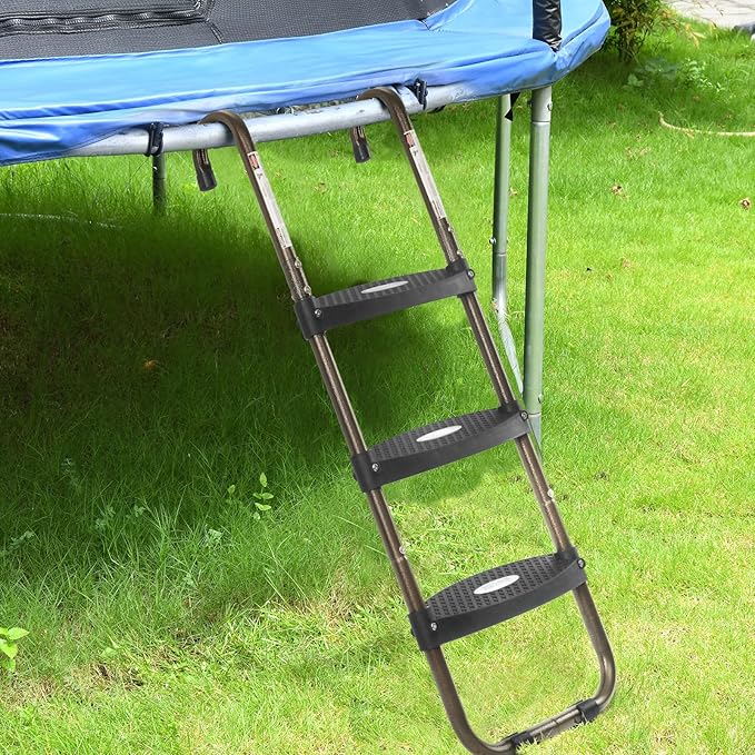 HBTower Trampoline Ladder, 3-Step Trampoline Steps with Horizontal Wide Steps, Skid-Proof Steps