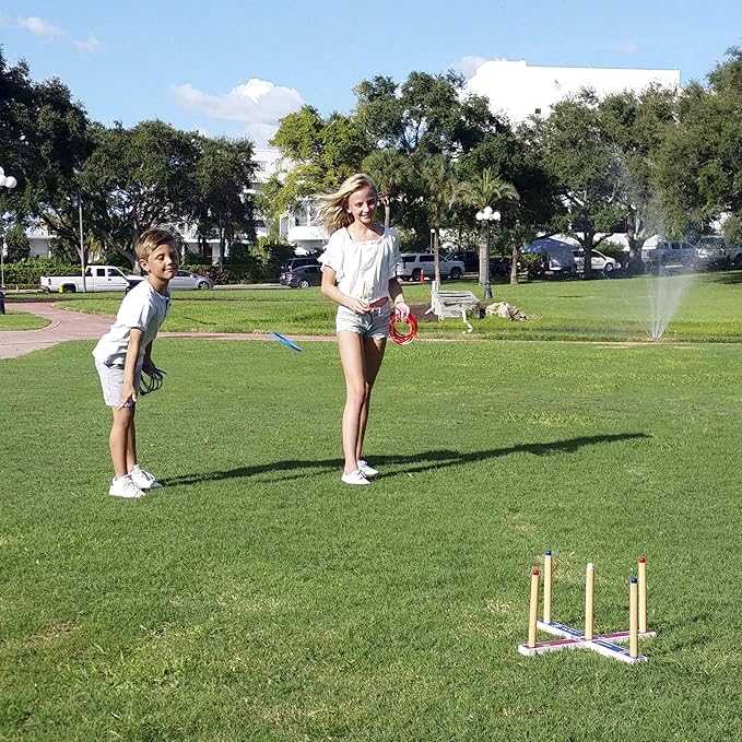 Ring Toss Game for Kids, Fun Ring Tossing Outdoor Game Set Carnival Games Set Indoor & Outdoor Game