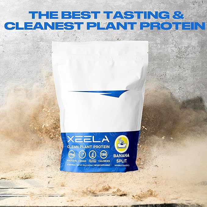 XEELA Plant Based Vegan Protein Powder - Independently Tested - 25g High Protein, Pea Protein for