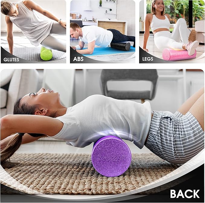 Yes4All High-Density EPP Round Back Roller Foam, Exercise Foam Roller for Yoga, Pilates &