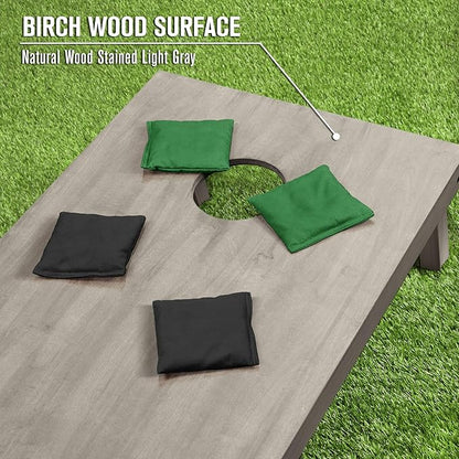 GoSports 4 ft x 2 ft Regulation Size Wooden Cornhole Boards Set - Includes Carrying Case and Bean