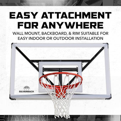 Silverback NXT 54" Wall Mounted Adjustable-Height and Fixed Basketball Hoop with QuickPlay Design