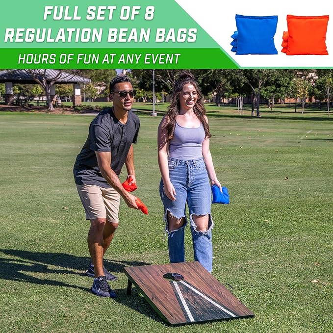 GoSports 3 x 2 ft Cornhole Board Set - Portable Outdoor Toss Game for Adults & Family - Includes
