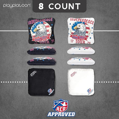 Play Platoon Cornhole Bags Set of 8 Regulation Professional Corn Hole Bean Bags ACO Approved