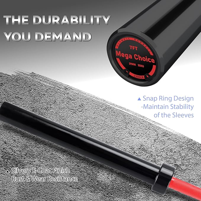 Barbell Bar for Weightlifting - 7FT Heavy Duty (1500LB/700LB), 4FT Short (500LB), 47" EZ Curl Bar