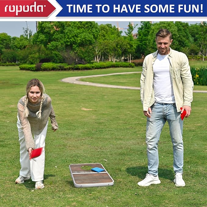 ROPODA Portable Cornhole Board Set,24 x 16 in Corn Hole Games for Adults with 8 Bean Bags