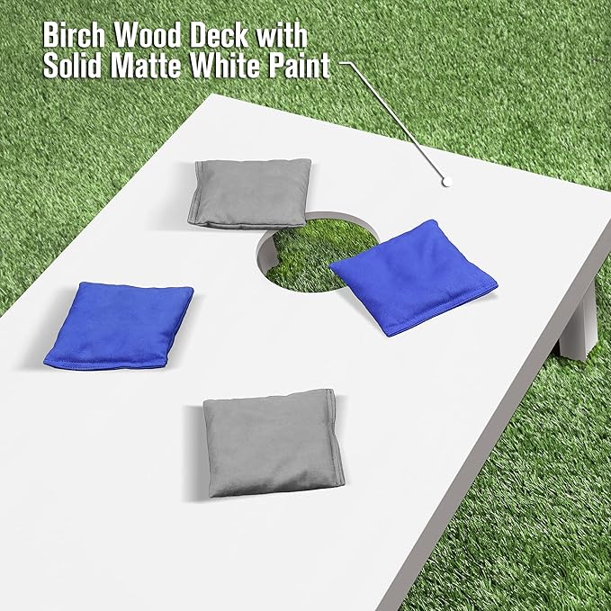 GoSports 4 ft x 2 ft Regulation Size Wooden Cornhole Boards Set - Includes Carrying Case and Over