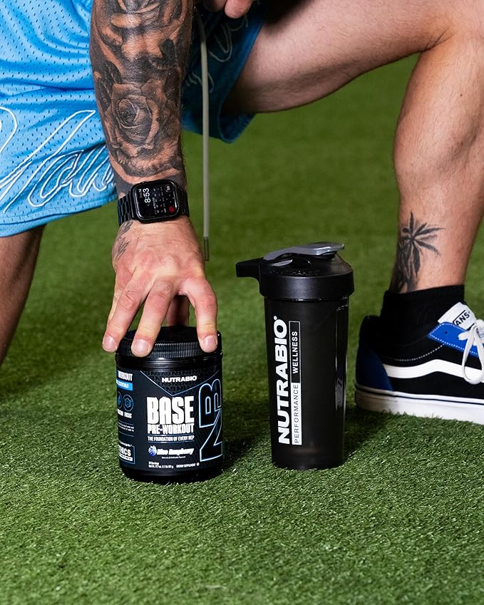 NutraBio Base Pre-Workout Powder 200mg Caffeine, Sustained Energy, Focus, Endurance, Pump, Sugar
