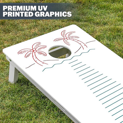 GoSports 4 x 2 ft Resort Collection All Weather Cornhole Boards - Choose Rustic, Beach, White DIY