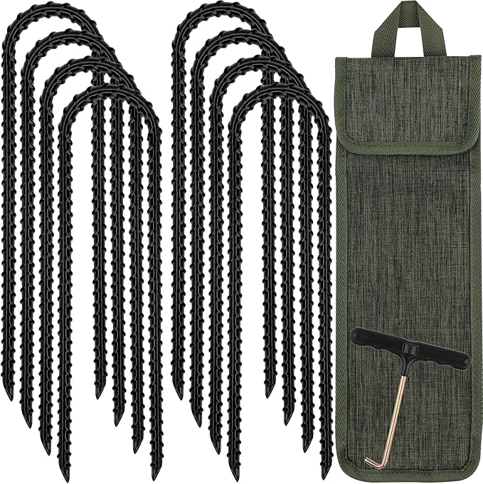 RIY Trampoline Stakes Anchors High Wind 12'' Ground Anchor Heavy Duty Tent Stakes Swing Set Anchors