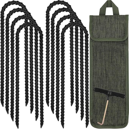 RIY Trampoline Stakes Anchors High Wind 12'' Ground Anchor Heavy Duty Tent Stakes Swing Set Anchors