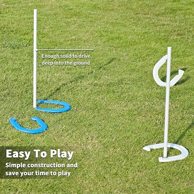 Horseshoes Outside Game Set - Universal Size Lawn Horseshoes Outdoor Games for Parties Beach
