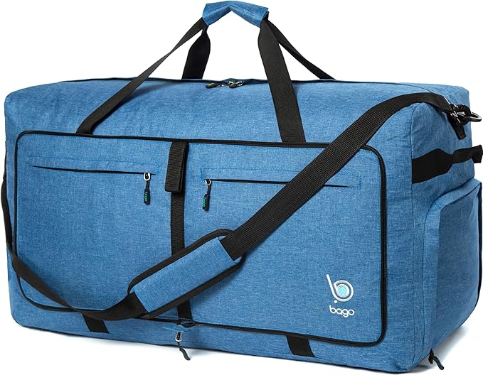 Bago Large Foldable Duffel Bags for Traveling Women & Men - 100L Packable Duffle Bag for Travel