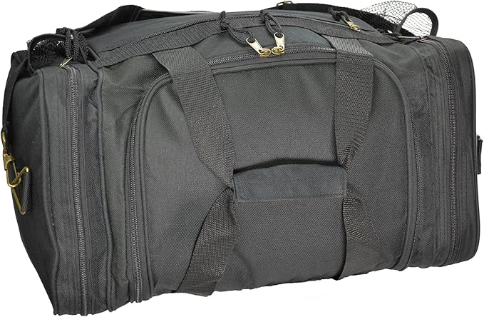 DALIX 17" Duffle Bag Dual Front Mesh Pockets (Black Gold Gray Dark Green Navy Blue Maroon Royal
