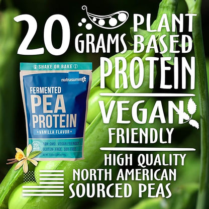 Pea Protein Powder, Vanilla Vegan Flavor, 100% Plant Based, No Artificial Sweeteners, Non-GMO