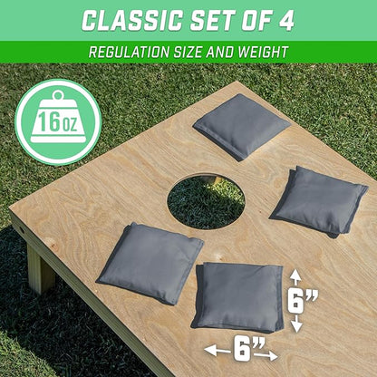 GoSports Classic Cornhole Bean Bags Set of 4-16 Colors Available - Regulation All Weather, Mix and