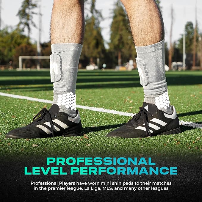 Mini Shin Guards Soccer – Built in Shin Pad Sleeves for Mens, Women, Teens - Small Shin Guards