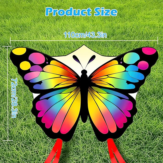 Colorful Butterfly Kites for Kids and Adults, Big Kids Kites Easy to Fly, Beach Kite for