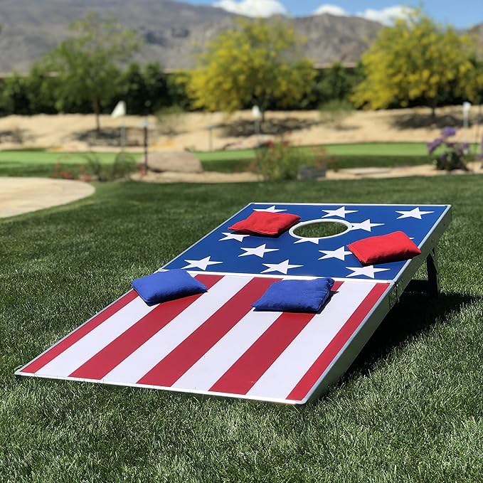 GoSports 4 x 2 ft Aluminum Cornhole Game Sets – Choose LED Lights or Standard - Set Includes 2