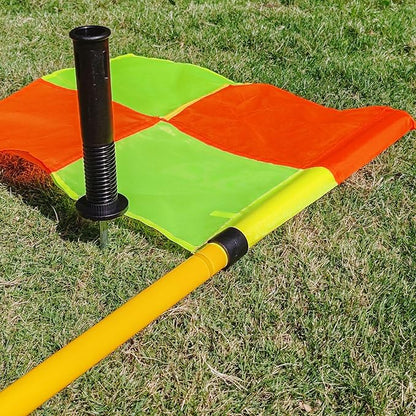 Soccer Corner Flags Set of 4 for Soccer Field, Adjustable Spring Loaded Soccer Flags Agility