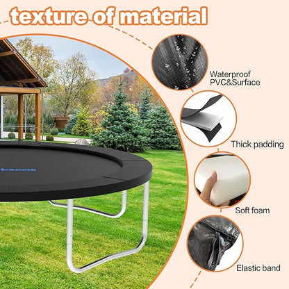 Trampoline Pad 10ft 12ft 14ft 15ft 16ft Trampoline Replacement Safety Pad, Waterproof and